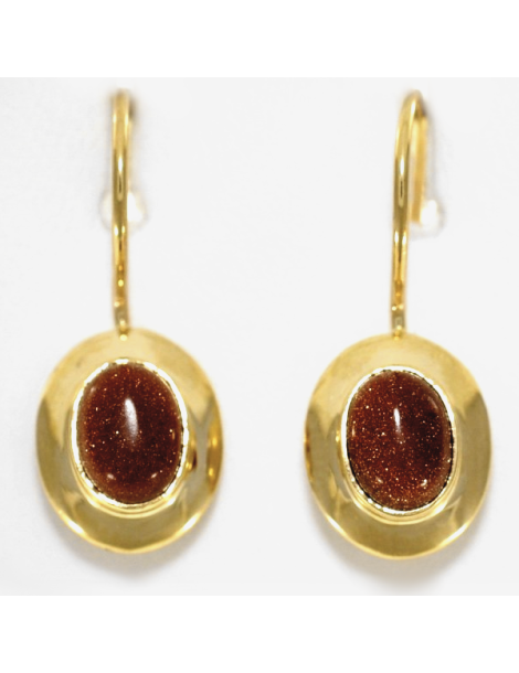 ZŁOTE KOLCZYKI Z PIASKIEM PUSTYNI PR. 585