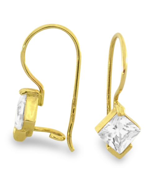 Kolczyki KWADRATY ze złota próby 585 na biglu