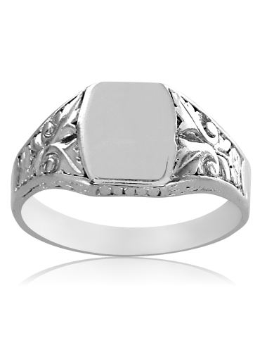 Srebrny sygnet z ornamentami