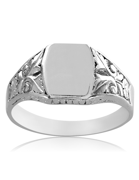 Srebrny sygnet z ornamentami