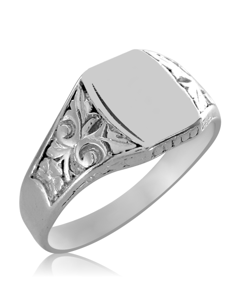 Srebrny sygnet z ornamentami
