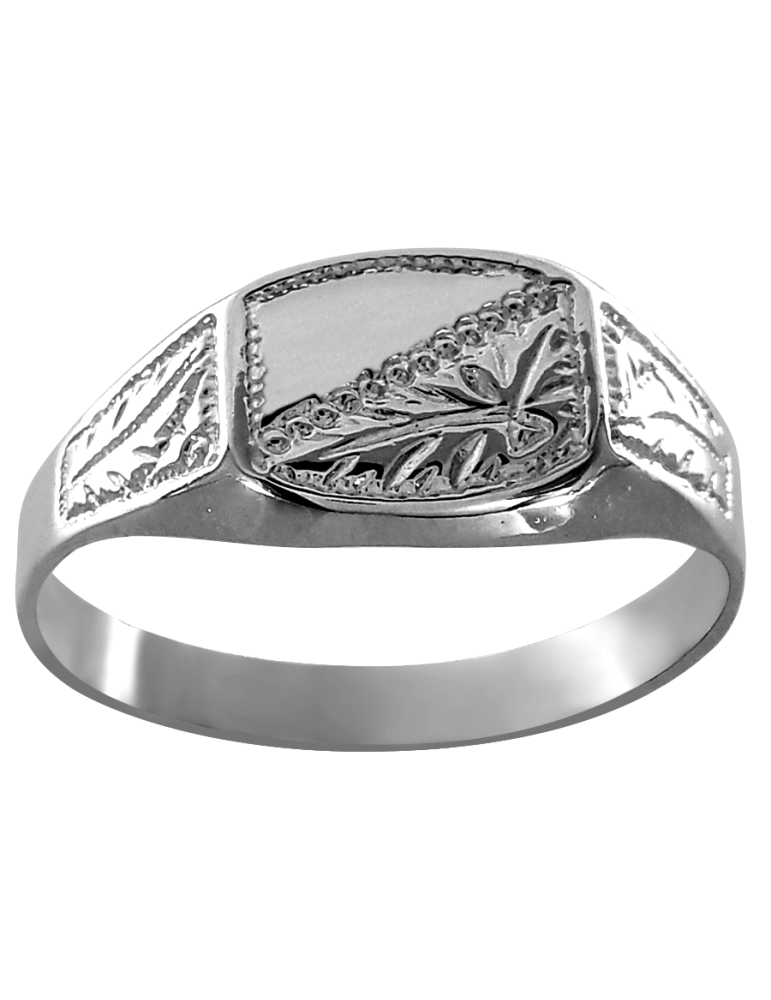 Srebrny sygnet z ornamentami