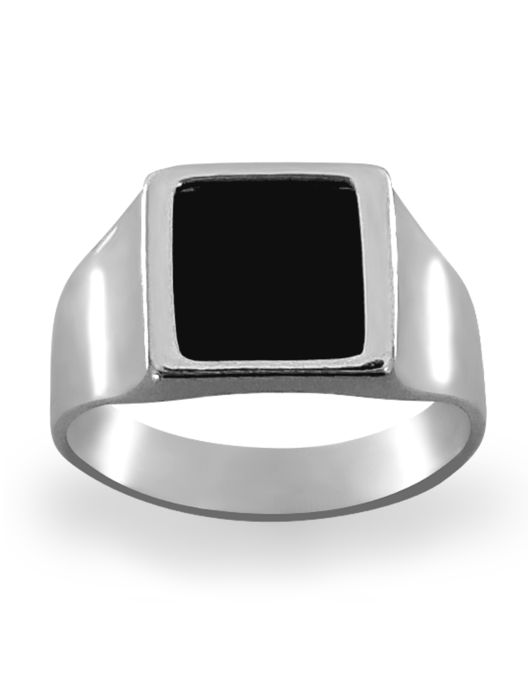 SREBRNY SYGNET Z ONYKSEM PR. 925 + GRAWER