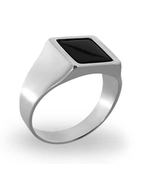 SREBRNY SYGNET Z ONYKSEM PR. 925 + GRAWER