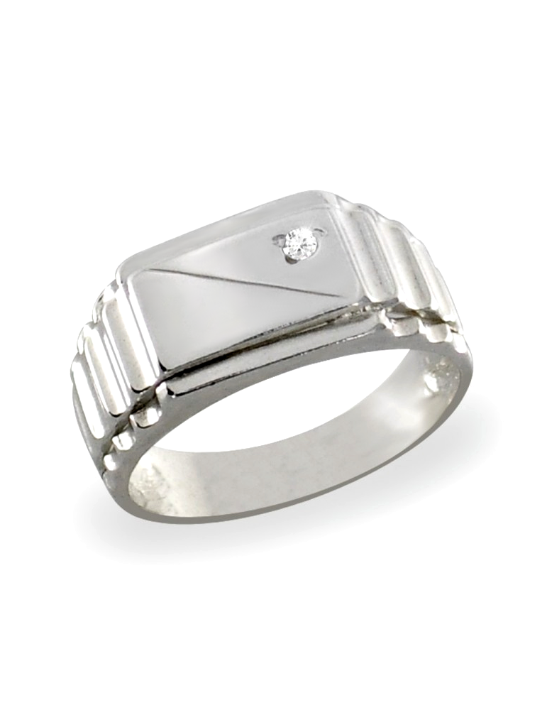 SREBRNY SYGNET Z CYRKONIĄ PR. 925 + GRAWER