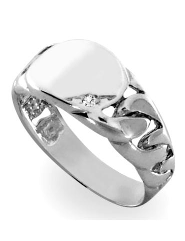 SREBRNY SYGNET Z CYRKONIĄ PR. 925 + GRAWER