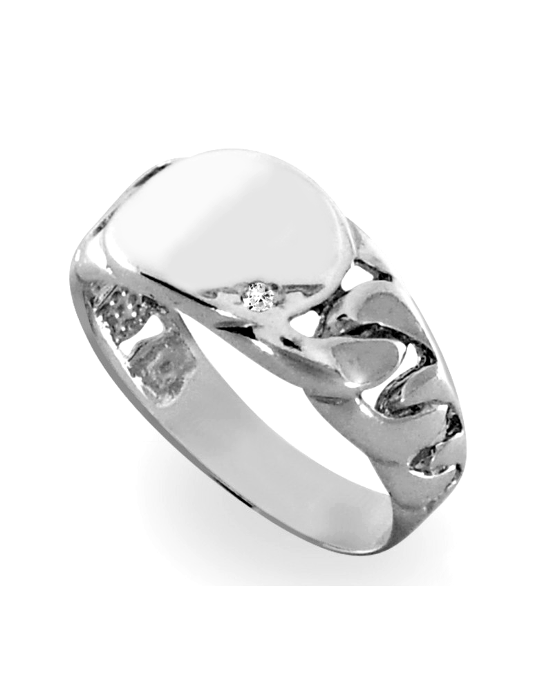 SREBRNY SYGNET Z CYRKONIĄ PR. 925 + GRAWER