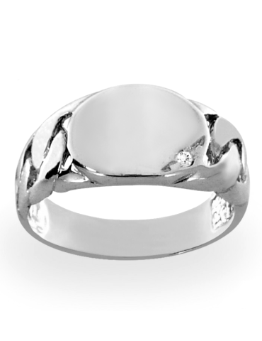 SREBRNY SYGNET Z CYRKONIĄ PR. 925 + GRAWER