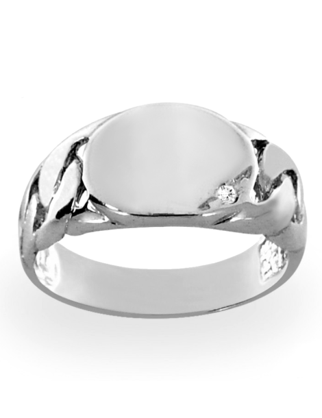 SREBRNY SYGNET Z CYRKONIĄ PR. 925 + GRAWER