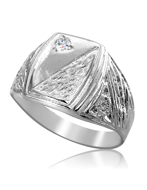 SREBRNY SYGNET Z CYRKONIĄ PR. 925 + GRAWER