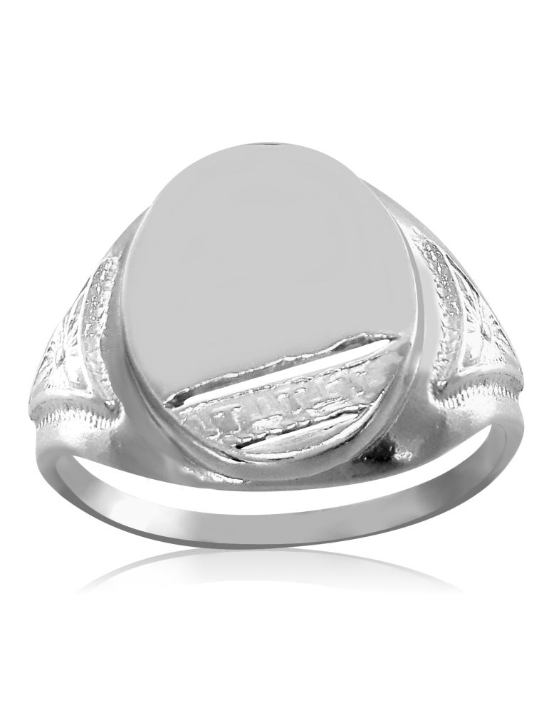 SREBRNY SYGNET Z ORNAMENTAMI PR. 925 + GRAWER