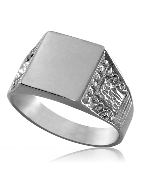 SREBRNY SYGNET Z ORNAMENTAMI PR. 925 + GRAWER