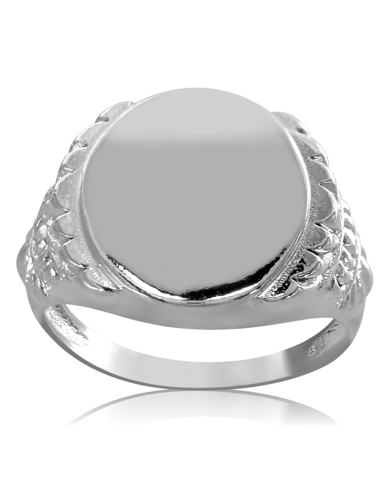 SREBRNY SYGNET Z ORNAMENTAMI PR. 925 + GRAWER