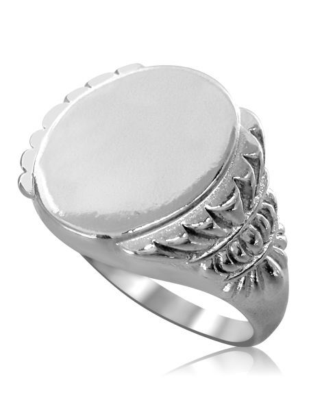 SREBRNY SYGNET Z ORNAMENTAMI PR. 925 + GRAWER