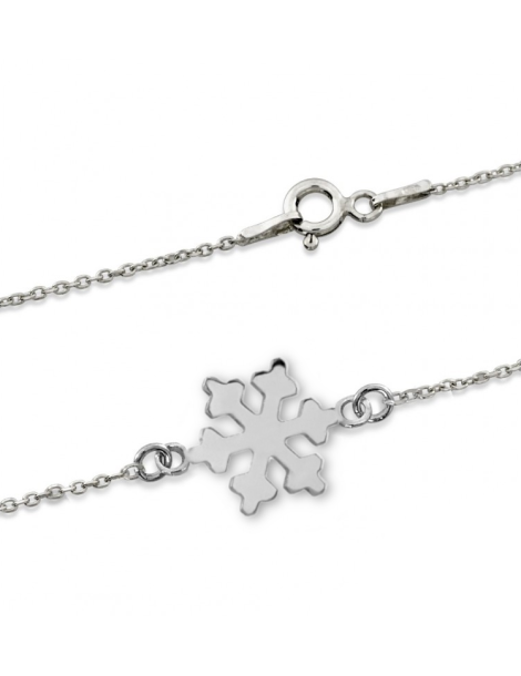 SREBRNA BRANSOLETKA ŚNIEŻYNKA CELEBRYTKA ŚWIĄTECZNA PR. 925