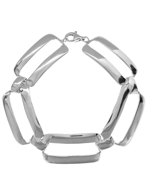 SREBRNA BRANSOLETKA GŁADKIE PROSTOKĄTY PR. 925