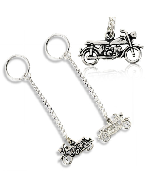 SREBRNY BRELOK DO KLUCZY MOTOR PR. 925