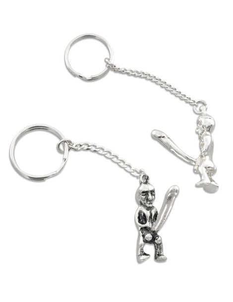 SREBRNY ŚMIESZNY BRELOK DO KLUCZY MĘŻCZYZNA PR. 925