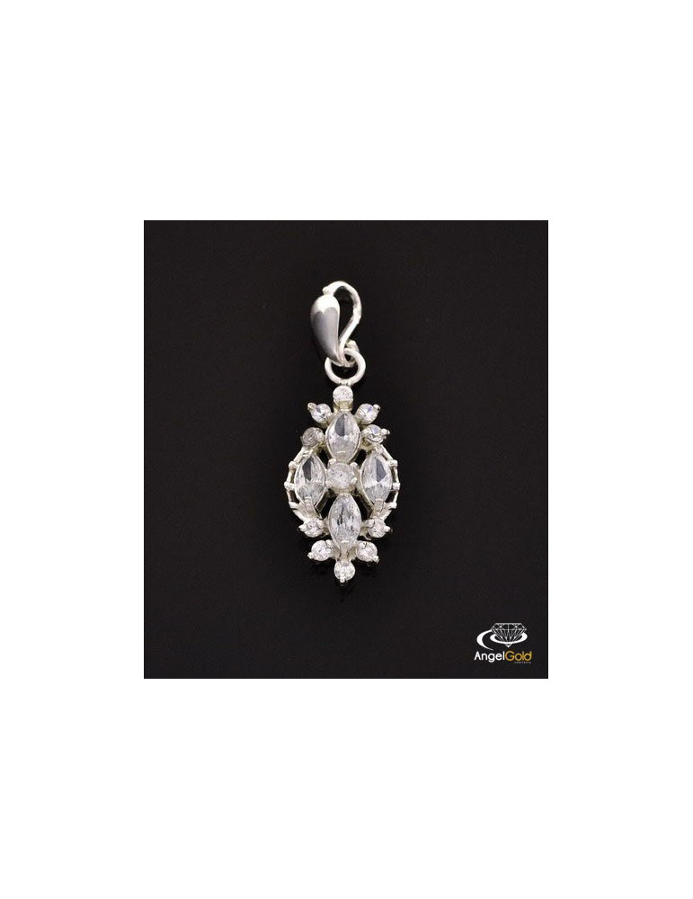 SREBRNY WISIOREK KWIAT Z CYRKONIAMI PR. 925