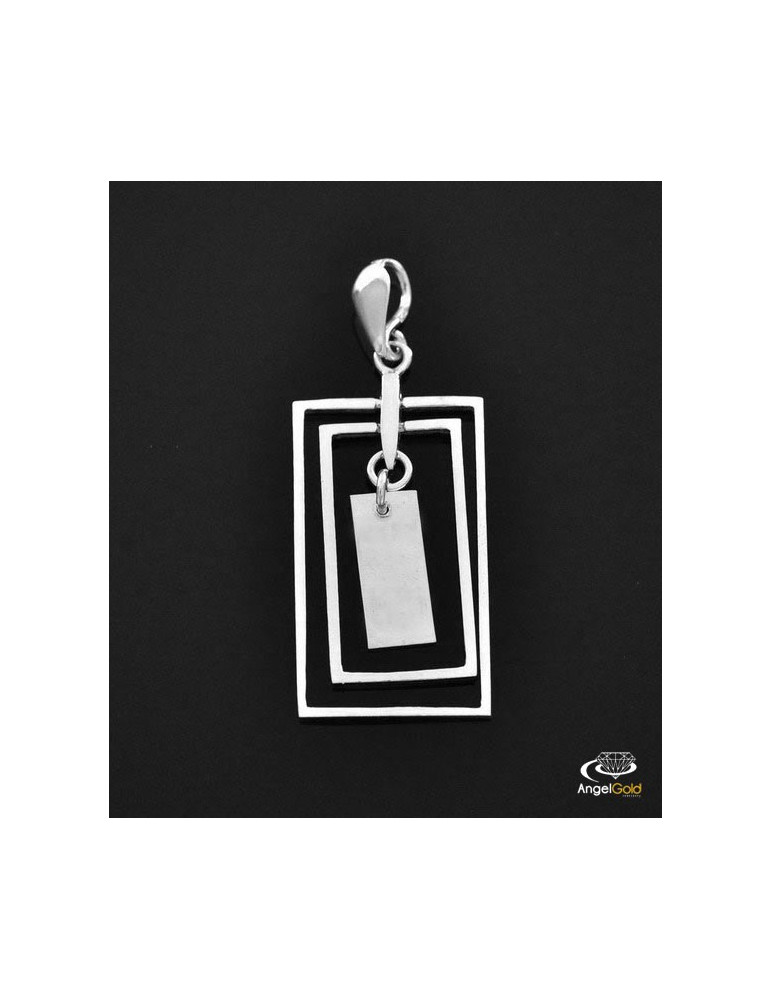 SREBRNY WISIOREK PROSTOKĄT RUCHOMY PR. 925