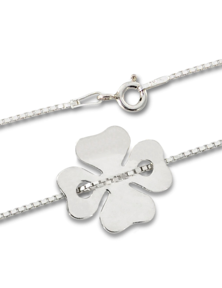 SREBRNY NASZYJNIK GWIAZD CZTEROLISTNA KONICZYNKA CELEBRYTKA PR. 925 + GRAWER