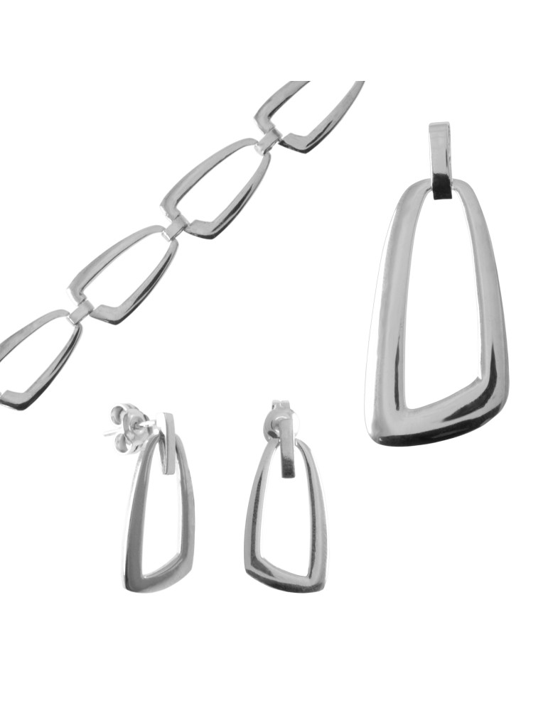 SREBRNY KOMPLET GŁADKI MINIMALIZM PR. 925