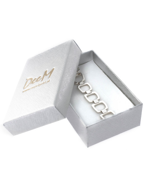 SREBRNY KOMPLET GŁADKI PROSTOKĄT PR. 925