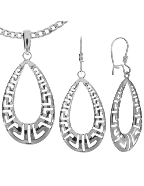 SREBRNY KOMPLET WZÓR GRECKI PR. 925