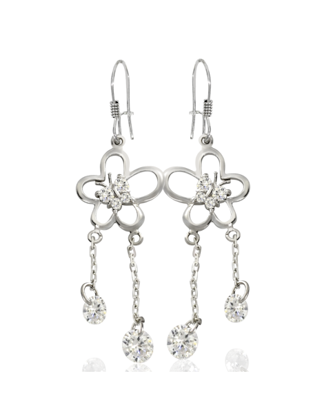 SREBRNY KOMPLET MOTYLKI Z CYRKONIAMI PR. 925