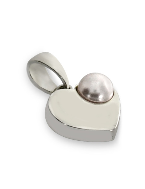 SREBRNY KOMPLET SERDUSZKA Z PERŁAMI PR. 925