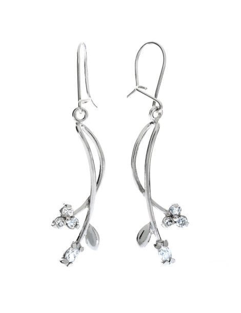 SREBRNY KOMPLET KWIATKI Z CYRKONIAMI PR. 925