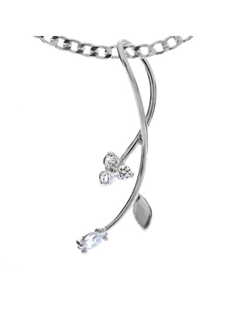 SREBRNY KOMPLET KWIATKI Z CYRKONIAMI PR. 925