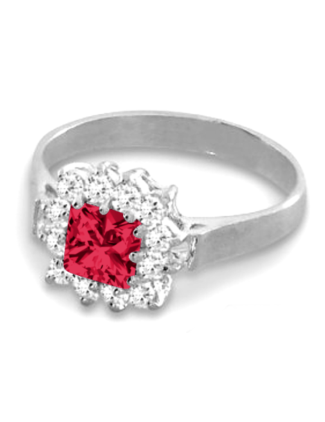 SREBRNY KOMPLET KARMAZYCJA Z RUBINAMI PR. 925