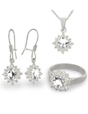 SREBRNY KOMPLET KARMAZYCJA Z CYRKONIAMI PR. 925