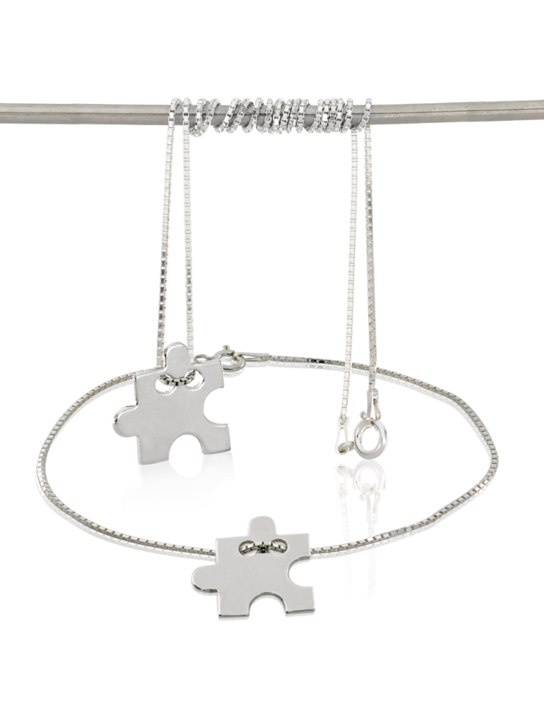 SREBRNY KOMPLET CELEBRYTKI PUZZLE PR. 925 + GRAWER GRATIS!