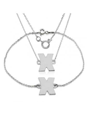 SREBRNY KOMPLET CELEBRYTKI X IKS PR. 925 + GRAWER GRATIS!