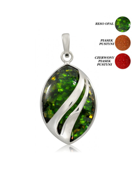 SREBRNY KOMPLET PIASEK PUSTYNI OPAL PR. 925