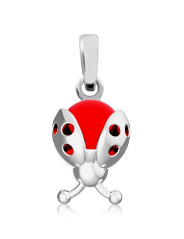 SREBRNY KOMPLET CZERWONE BIEDRONKI PR. 925