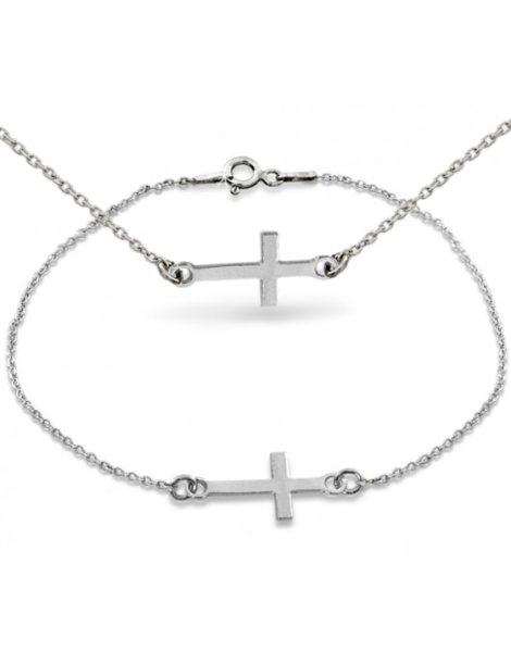 SREBRNY KOMPLET CELEBRYTKI KRZYŻYKI PR. 925