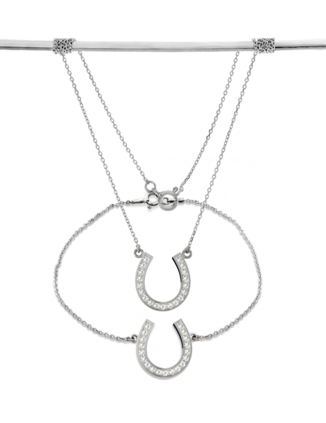 KOMPLET CELEBRYTKI PODKOWY ZE SREBRA PRÓBY 925