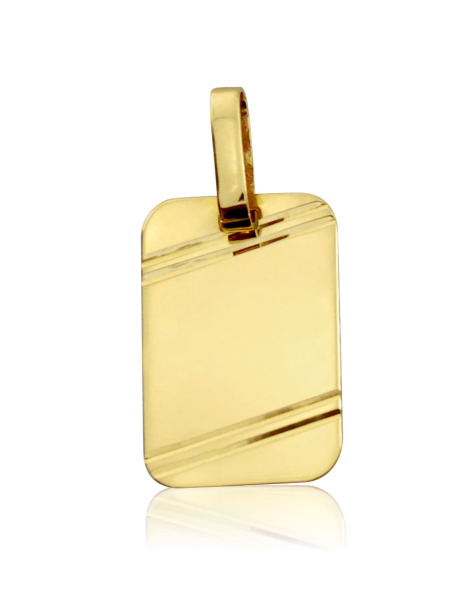 ZŁOTY WISIOREK NIEŚMIERTELNIK - BLASZKA Z NACIĘCIAMI PR. 585 + GRAWER