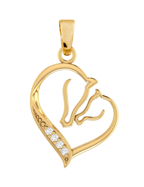 ZŁOTY WISIOREK SERCE Z KONIEM PR. 333 SERDUSZKO KOŃ