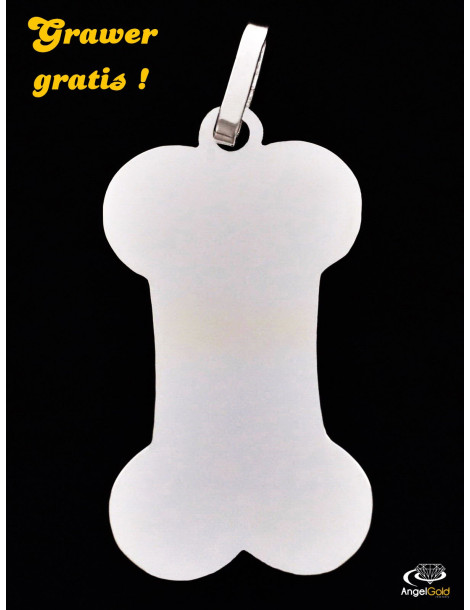 SREBRNY WISIOREK PSIA KOŚĆ IDENTYFIKATOR PR. 925 + GRAWER GRATIS!