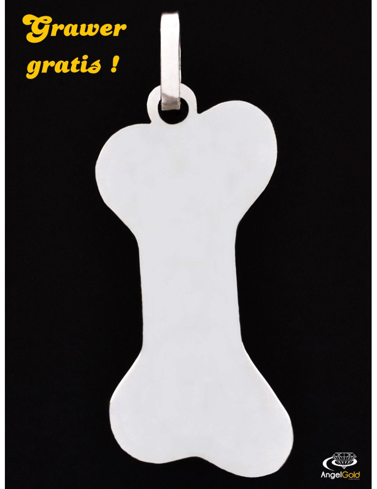 SREBRNY WISIOREK PSIA KOŚĆ IDENTYFIKATOR PR. 925 + GRAWER GRATIS!