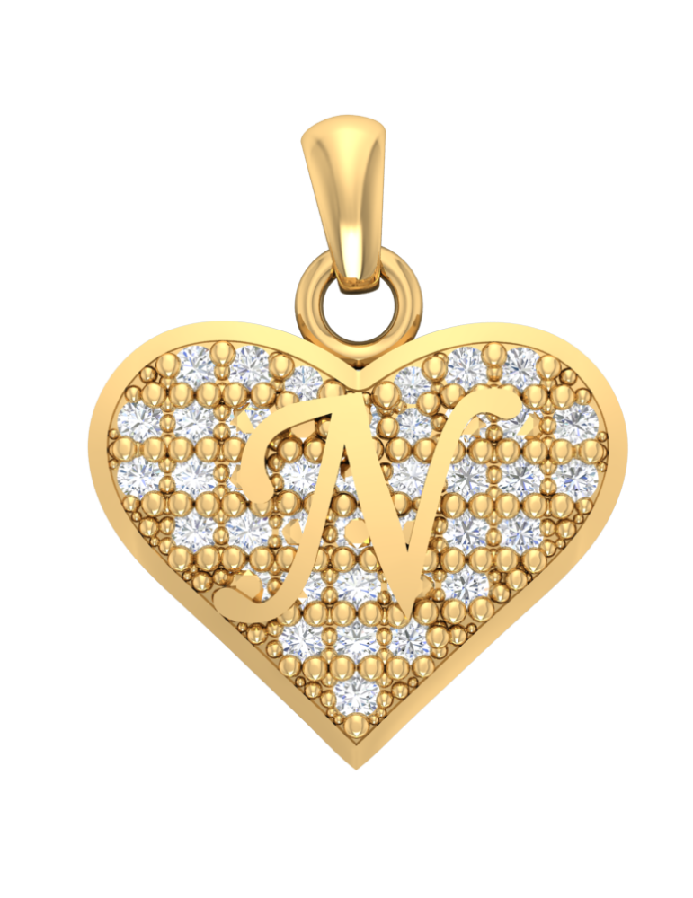 ZŁOTY WISIOREK SERCE Z LITERĄ N PR. 333