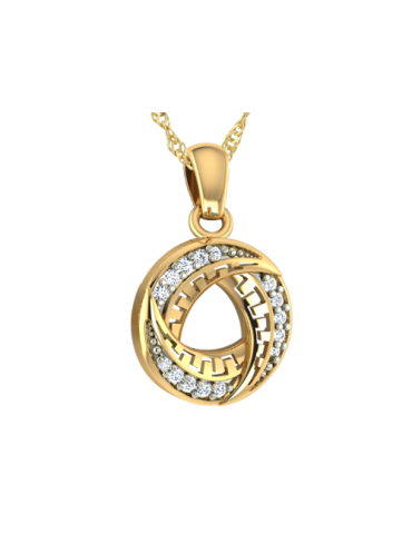 ZŁOTY WISIOREK KOŁO WZÓR GRECKI Z CYRKONIAMI PR. 585