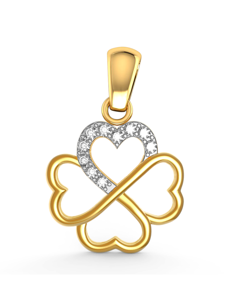 ZŁOTY WISIOREK CZTEROLISTNA KONICZYNKA Z CYRKONIAMI PR. 333