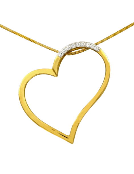 ZŁOTY WISIOREK SERDUSZKO Z CYRKONIAMI KONTUR PR. 333