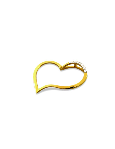 ZŁOTY WISIOREK SERDUSZKO Z CYRKONIAMI KONTUR PR. 333