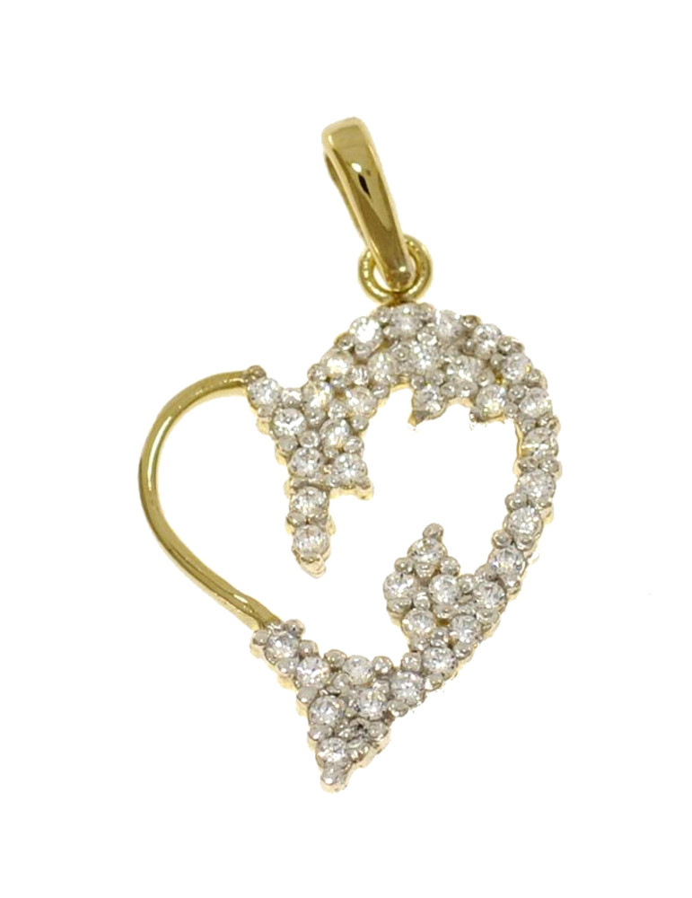 ZŁOTY WISIOREK SERDUSZKO Z CYRKONIAMI PR. 333